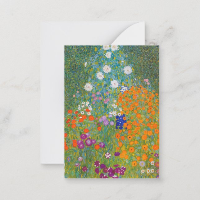 Gustav Klimt - Blomsterträdgård Anteckningskort (Framsida)