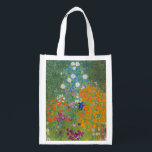 Gustav Klimt - Blomsterträdgård Återanvändbar Påse<br><div class="desc">Blomsterträdgård - Gustav Klimt 1905-1907</div>