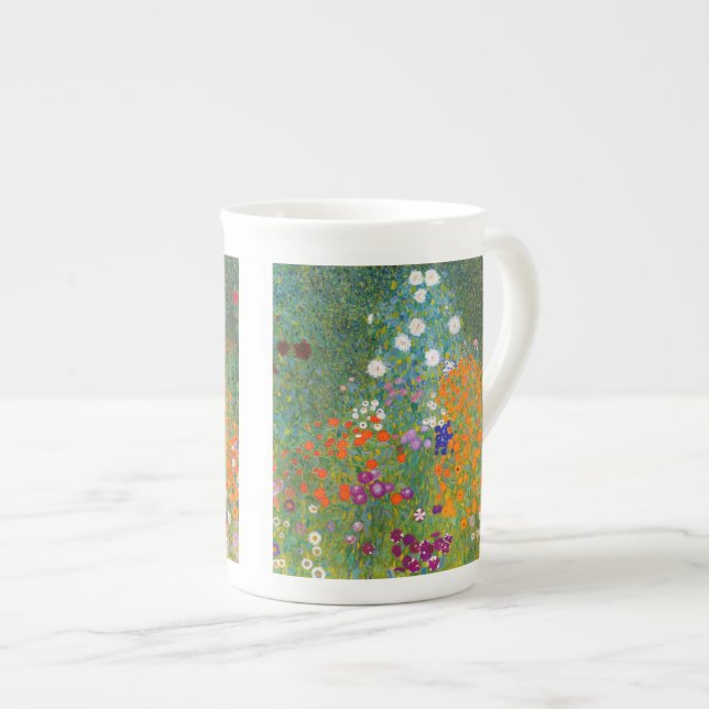 Gustav Klimt: Blomsterträdgård Benporslin Mugg (Framsida höger)