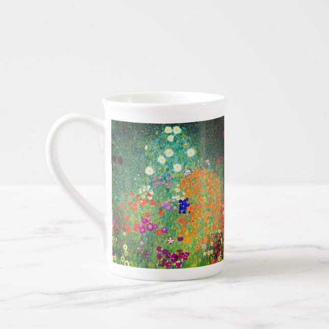 Gustav Klimt Blomsterträdgård Benporslin Mugg (Vänster)