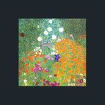 Gustav Klimt: Blomsterträdgård Canvastryck<br><div class="desc">Ett vackert klassiskt kanvastryck med en färgstark blomsterträdgård som målas av den österrikiska symbolmålaren Gustav Klimt.</div>