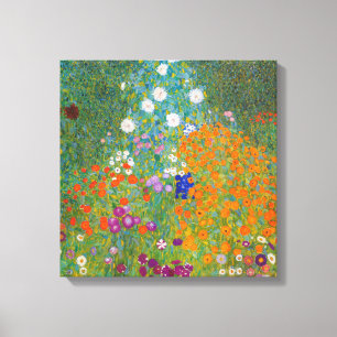 Gustav Klimt - Blomsterträdgård Canvastryck