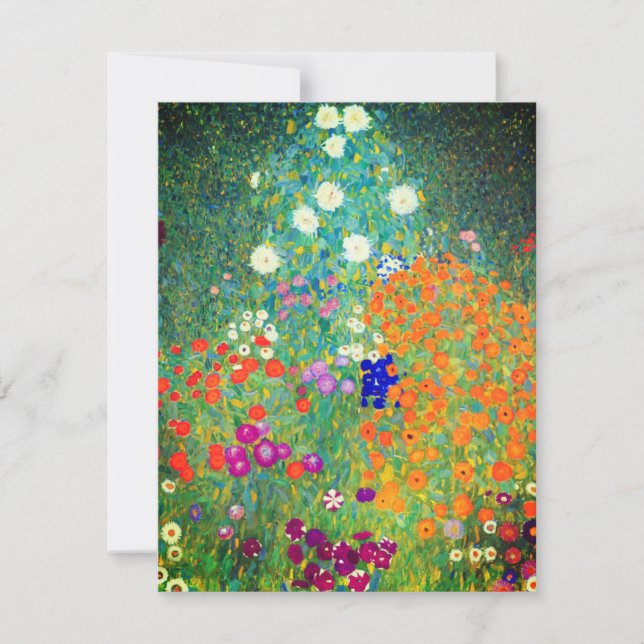 Gustav Klimt Blomsterträdgård Card (Framsida)