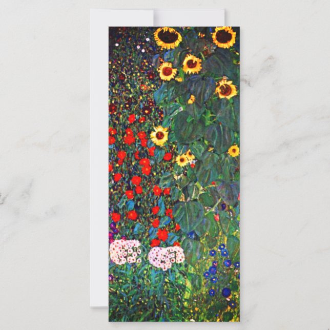 Gustav Klimt Blomsterträdgård Card (Framsida)