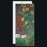 Gustav Klimt Blomsterträdgård Card<br><div class="desc">Kort med Gustav Klimts oljemålning Farm Garden med solblommor (1907). En vacker trädgård av solblommor och grönblå,  röd,  lila,  rosa och vita blommor. En underbar gåva till fläkt av Art nouveau och österrikisk konst.</div>