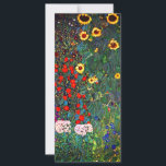 Gustav Klimt Blomsterträdgård Card<br><div class="desc">Kort med Gustav Klimts oljemålning Farm Garden med solblommor (1907). En vacker trädgård av solblommor och grönblå,  röd,  lila,  rosa och vita blommor. En underbar gåva till fläkt av Art nouveau och österrikisk konst.</div>