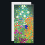 Gustav Klimt Blomsterträdgård Card<br><div class="desc">Kort med Gustav Klimts Blomsterträdgård för oljemålning (1906). En vacker trädgård av lila,  rött,  vitt,  blått och orange blommor. En underbar gåva till fläkt av Art nouveau och österrikisk konst.</div>