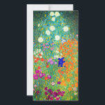 Gustav Klimt Blomsterträdgård Card<br><div class="desc">Kort med Gustav Klimts Blomsterträdgård för oljemålning (1906). En vacker trädgård av lila,  rött,  vitt,  blått och orange blommor. En underbar gåva till fläkt av Art nouveau och österrikisk konst.</div>