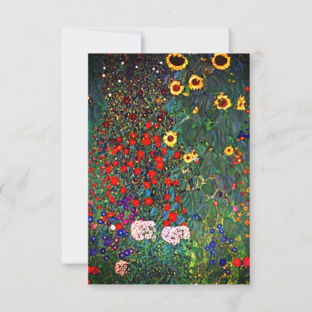 Gustav Klimt Blomsterträdgård Card (Framsida)