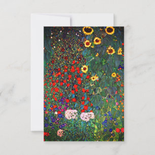 Gustav Klimt Blomsterträdgård Card