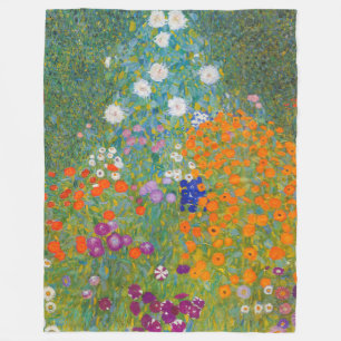 Gustav Klimt - Blomsterträdgård Fleecefilt