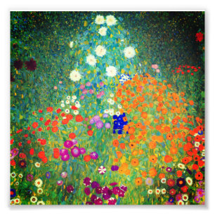 Gustav Klimt Blomsterträdgård Fototryck