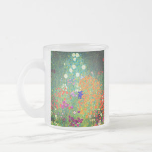 Gustav Klimt Blomsterträdgård Frostad Glasmugg