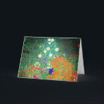 Gustav Klimt Blomsterträdgård Inbjudan<br><div class="desc">Kort med Gustav Klimts Blomsterträdgård för oljemålning (1906). En vacker trädgård av lila,  rött,  vitt,  blått och orange blommor. En underbar gåva till fläkt av Art nouveau och österrikisk konst.</div>