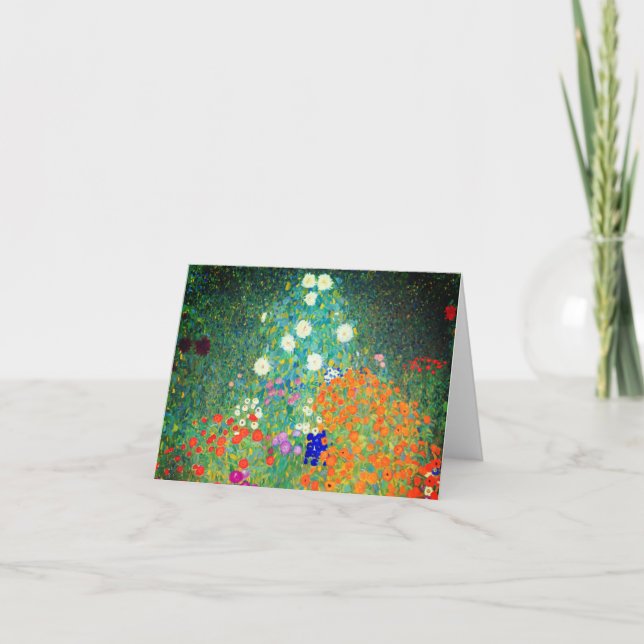 Gustav Klimt Blomsterträdgård Inbjudan (Framsida)