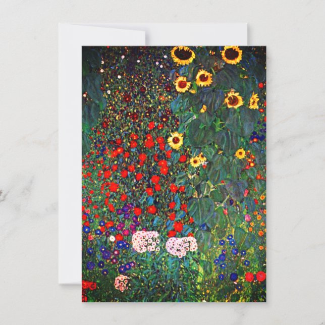 Gustav Klimt Blomsterträdgård Inbjudningar (Framsida)