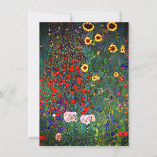 Gustav Klimt Blomsterträdgård Inbjudningar