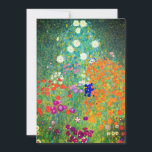 Gustav Klimt Blomsterträdgård Inbjudningar<br><div class="desc">Kort med Gustav Klimts Blomsterträdgård för oljemålning (1906). En vacker trädgård av lila,  rött,  vitt,  blått och orange blommor. En underbar gåva till fläkt av Art nouveau och österrikisk konst.</div>