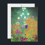 Gustav Klimt Blomsterträdgård Inbjudningar<br><div class="desc">Kort med Gustav Klimts Blomsterträdgård för oljemålning (1906). En vacker trädgård av lila,  rött,  vitt,  blått och orange blommor. En underbar gåva till fläkt av Art nouveau och österrikisk konst.</div>