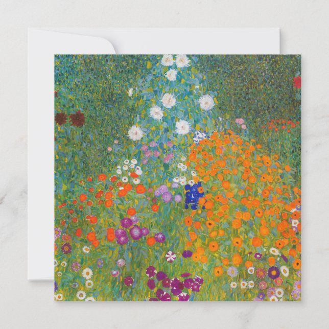 Gustav Klimt - Blomsterträdgård Inbjudningar (Framsida)