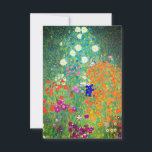 Gustav Klimt Blomsterträdgård Inbjudningar<br><div class="desc">Kort med Gustav Klimts Blomsterträdgård för oljemålning (1906). En vacker trädgård av lila,  rött,  vitt,  blått och orange blommor. En underbar gåva till fläkt av Art nouveau och österrikisk konst.</div>