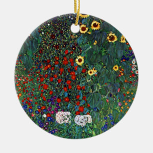 Gustav Klimt Blomsterträdgård Julgransprydnad Keramik