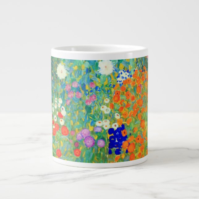 Gustav Klimt Blomsterträdgård Jumbo Mugg (Framsidan)