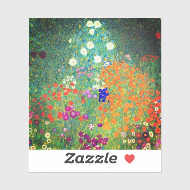 Gustav Klimt Blomsterträdgård Klistermärken (Ark)