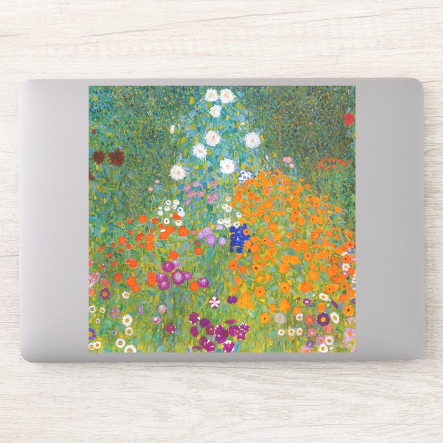 Gustav Klimt - Blomsterträdgård Klistermärken (Dator)