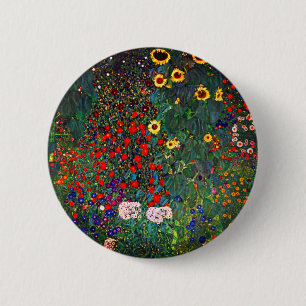 Gustav Klimt Blomsterträdgård Knapp