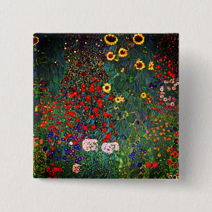 Gustav Klimt Blomsterträdgård Knapp