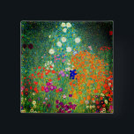 Gustav Klimt Blomsterträdgård Knapp<br><div class="desc">Knapp med Gustav Klimts Blomsterträdgård för oljemålning (1906). En vacker trädgård av lila,  rött,  vitt,  blått och orange blommor. En underbar gåva till fläkt av Art nouveau och österrikisk konst.</div>