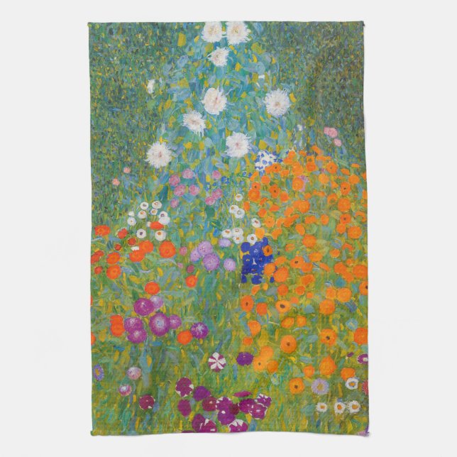 Gustav Klimt - Blomsterträdgård Kökshandduk (Vertikal)