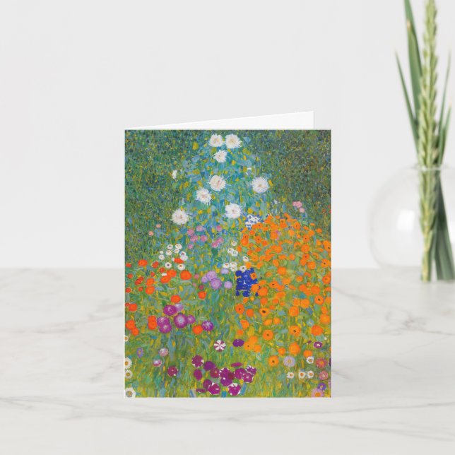 Gustav Klimt - Blomsterträdgård Kort (Framsida)