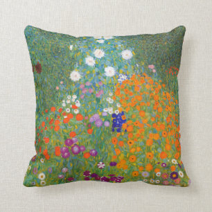Gustav Klimt: blomsterträdgård Kudde