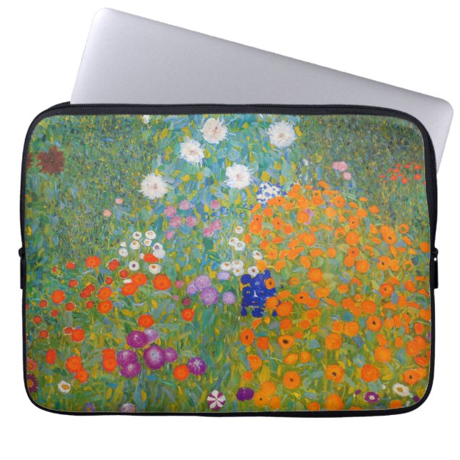 Gustav Klimt - Blomsterträdgård Laptop Fodral (Framsidan)