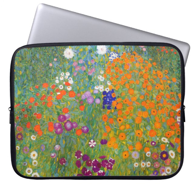 Gustav Klimt: Blomsterträdgård Laptop Fodral (Framsidan)