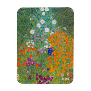 Gustav Klimt - Blomsterträdgård Magnet