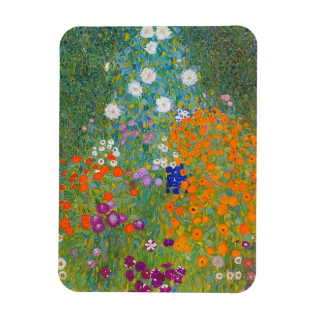 Gustav Klimt - Blomsterträdgård Magnet (Vertikal)