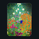 Gustav Klimt Blomsterträdgård Magnet<br><div class="desc">Magnet med Gustav Klimts oljemålning Blomsterträdgård (1906). En vacker trädgård av lila,  rött,  vitt,  blått och orange blommor. En underbar gåva till fläkt av Art nouveau och österrikisk konst.</div>