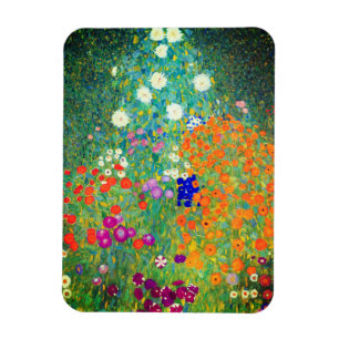 Gustav Klimt Blomsterträdgård Magnet