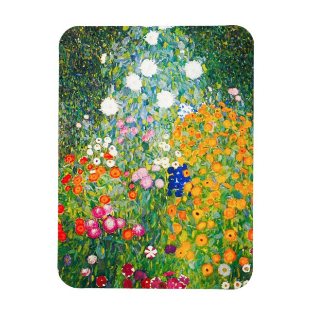 Gustav Klimt Blomsterträdgård Magnet (Vertikal)