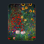 Gustav Klimt Blomsterträdgård Magnet<br><div class="desc">Magnet med Gustav Klimts oljemålning Farm Garden med solblommor (1907). En vacker trädgård av solblommor och exquisite blue,  red,  lila,  rosa och vita blommor. En underbar gåva till fläkt av Art nouveau och österrikisk konst.</div>