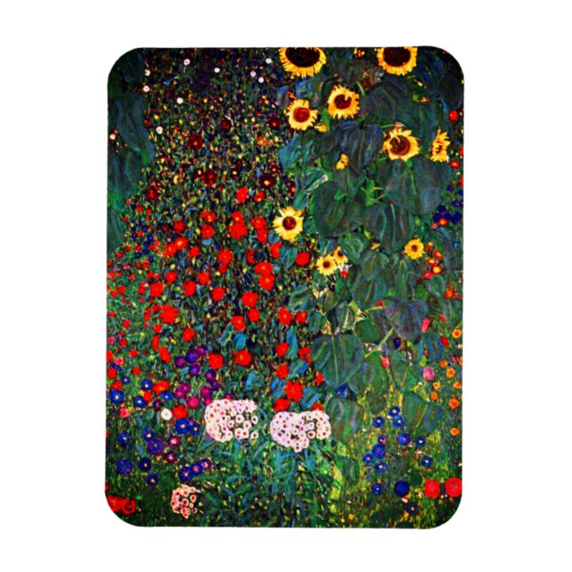Gustav Klimt Blomsterträdgård Magnet (Vertikal)