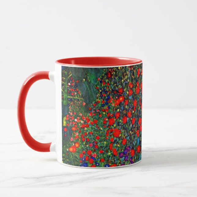 Gustav Klimt Blomsterträdgård Mugg (Vänster)