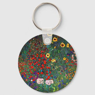 Gustav Klimt Blomsterträdgård Nyckelring