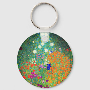 Gustav Klimt Blomsterträdgård Nyckelring