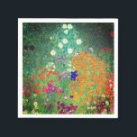 Gustav Klimt Blomsterträdgård Pappersservett<br><div class="desc">Napkins med Gustav Klimts oljemålning Blomsterträdgård (1906). En vacker trädgård av lila,  rött,  vitt,  blått och orange blommor. En underbar gåva till fläkt av Art nouveau och österrikisk konst.</div>