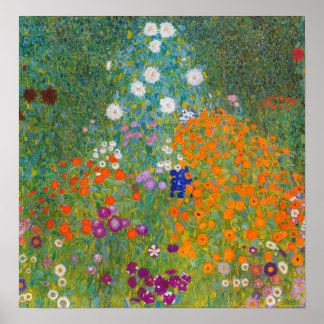 Gustav Klimt - Blomsterträdgård Poster