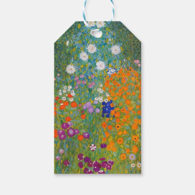 Gustav Klimt - Blomsterträdgård Presentetikett (Framsidan)